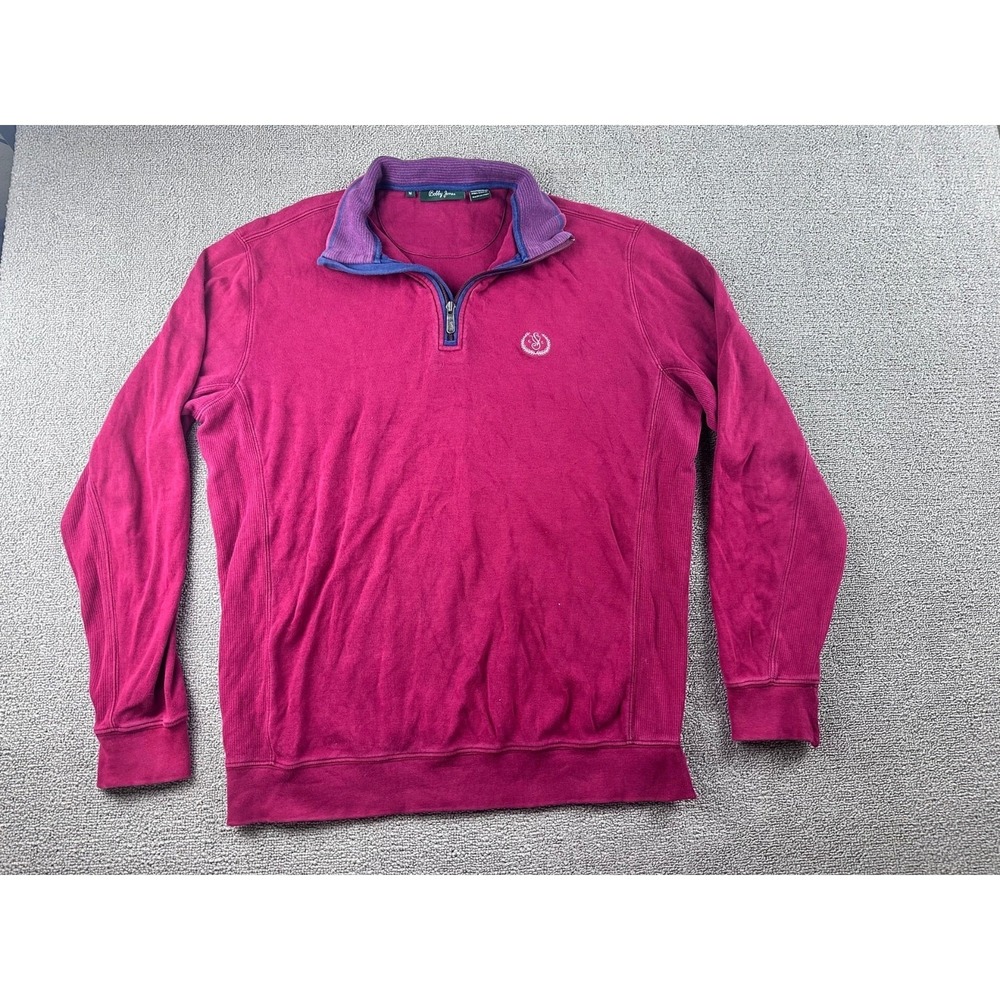 Bobby Jones Sweatshirt Men M Pink Leaderboard Pullover Pima 100% Cotton Golf